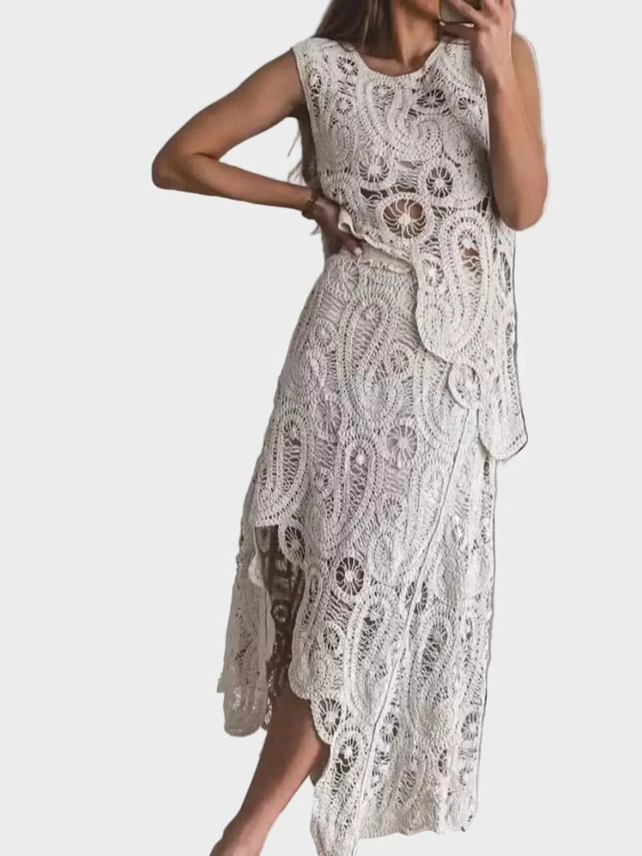 Elinor - Crochet Sleeveless Tank and Skirt Set