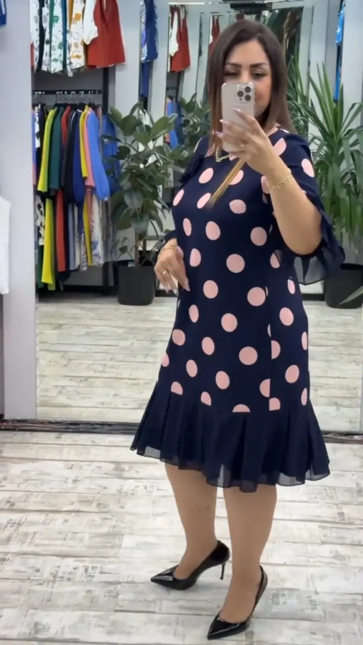 Ríonach | PLEATED POLKA DOT DRESS