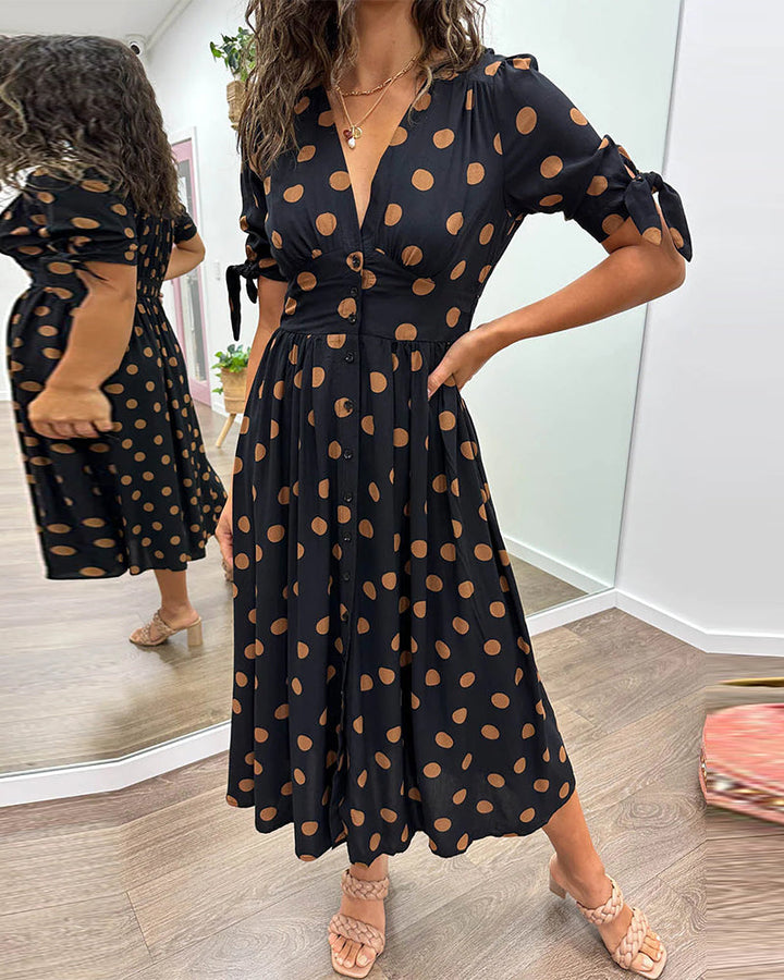 Monique | Elegant Polka Dot Dress