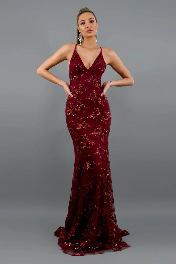 SKYE – SEQUIN MAXI EVENING DRESS
